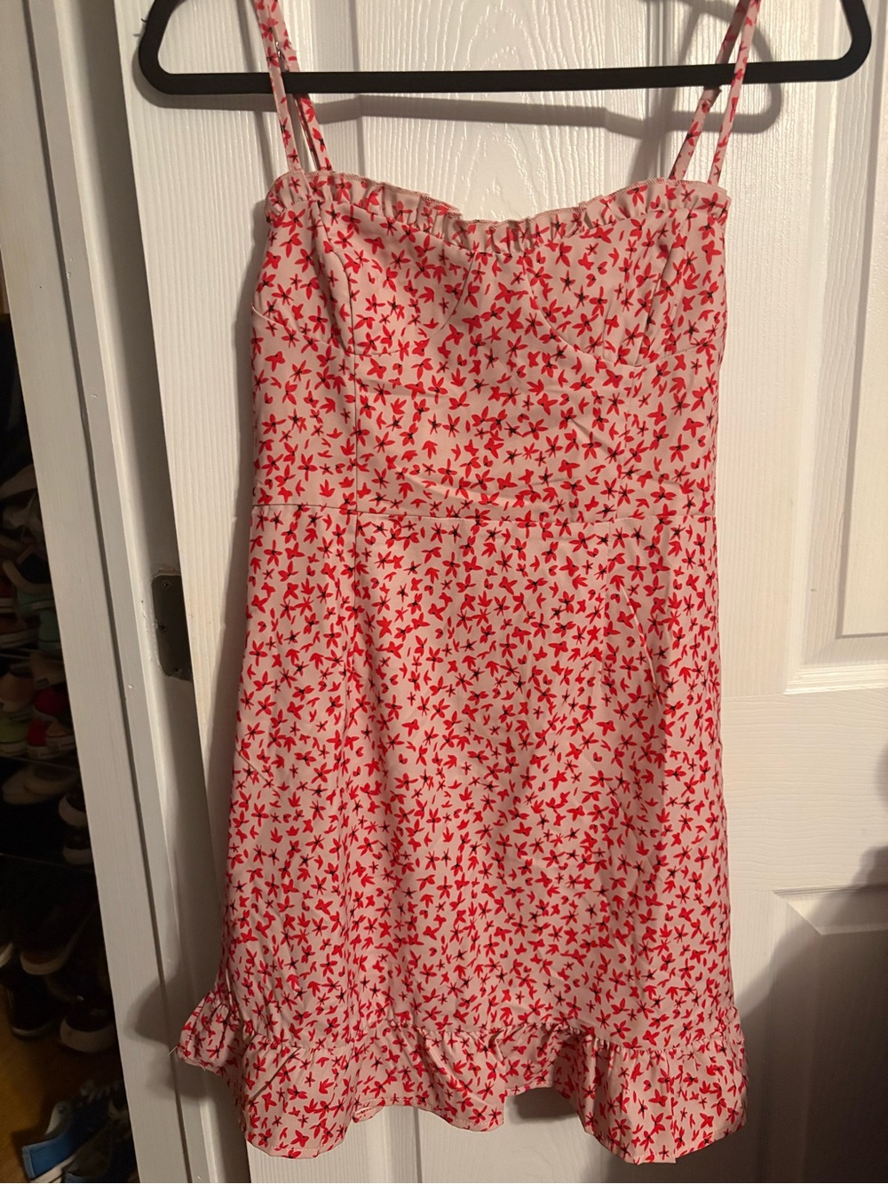 Princess Polly Cream Mini Dress with Red Floral Print